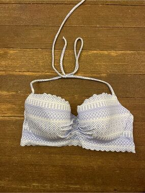 Victoria's Secret Lavender & White Bikini Top sz 32D